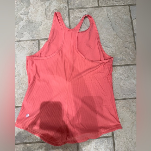 Lululemon Base Pace Ribbed Tank Top Raspberry Cream Size 10 - Picture 8 of 8